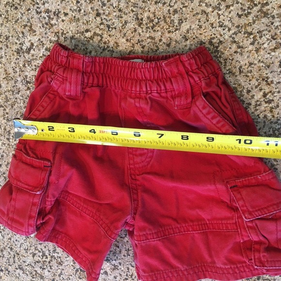 Childrens Place Size 18 Months Solid Red Cargo Shorts Knee Length Elastic Waist - Picture 11 of 11